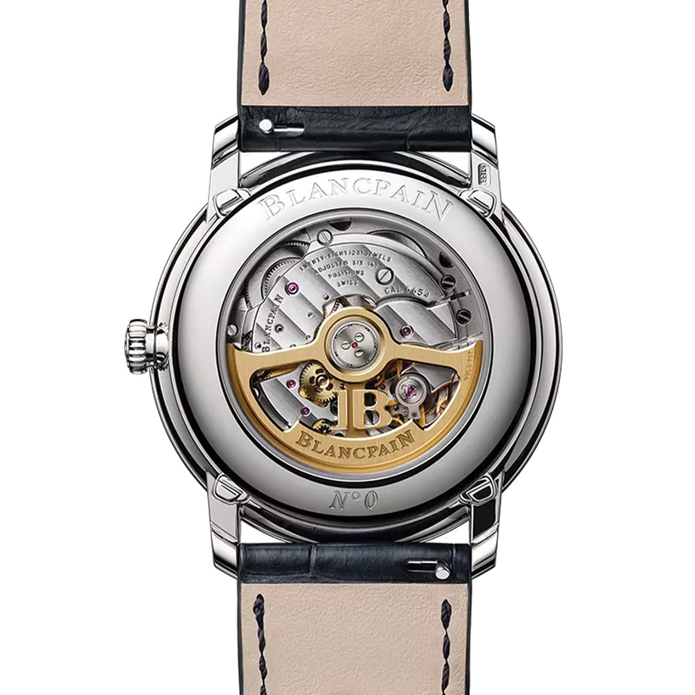 Villeret Moonphase 40mm - Opaline on Leather Strap