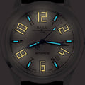 Trainmaster Arabic 38mm - White on Leather Strap