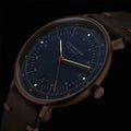 Hamburg Quartz Bronze 42mm - Blue on Leather Strap