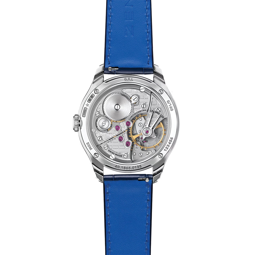 G.F.J. Exclusive Edition 160th Anniversary Caliber 135 Platinum 950 39.15mm - Blue Dial on 3 Strap Options