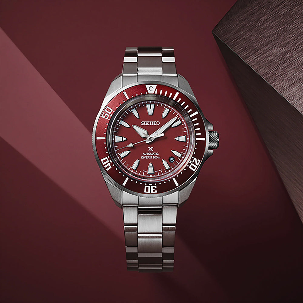 SRPL11 Prospex Samurai Diver 41.7mm - Red on Bracelet