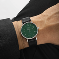 Tangente Neomatik Update 38.5mm - Forest Green on Leather Strap