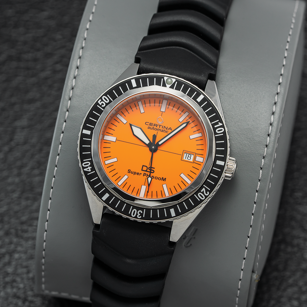 DS Super PH500M 43mm - Orange on Rubber Strap