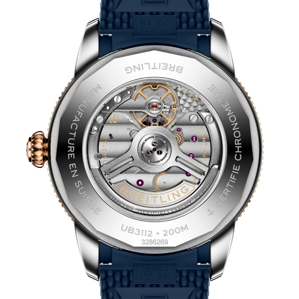 Superocean Heritage B31 Automatic Steel & 18K Red Gold 44mm - Blue on Rubber Strap
