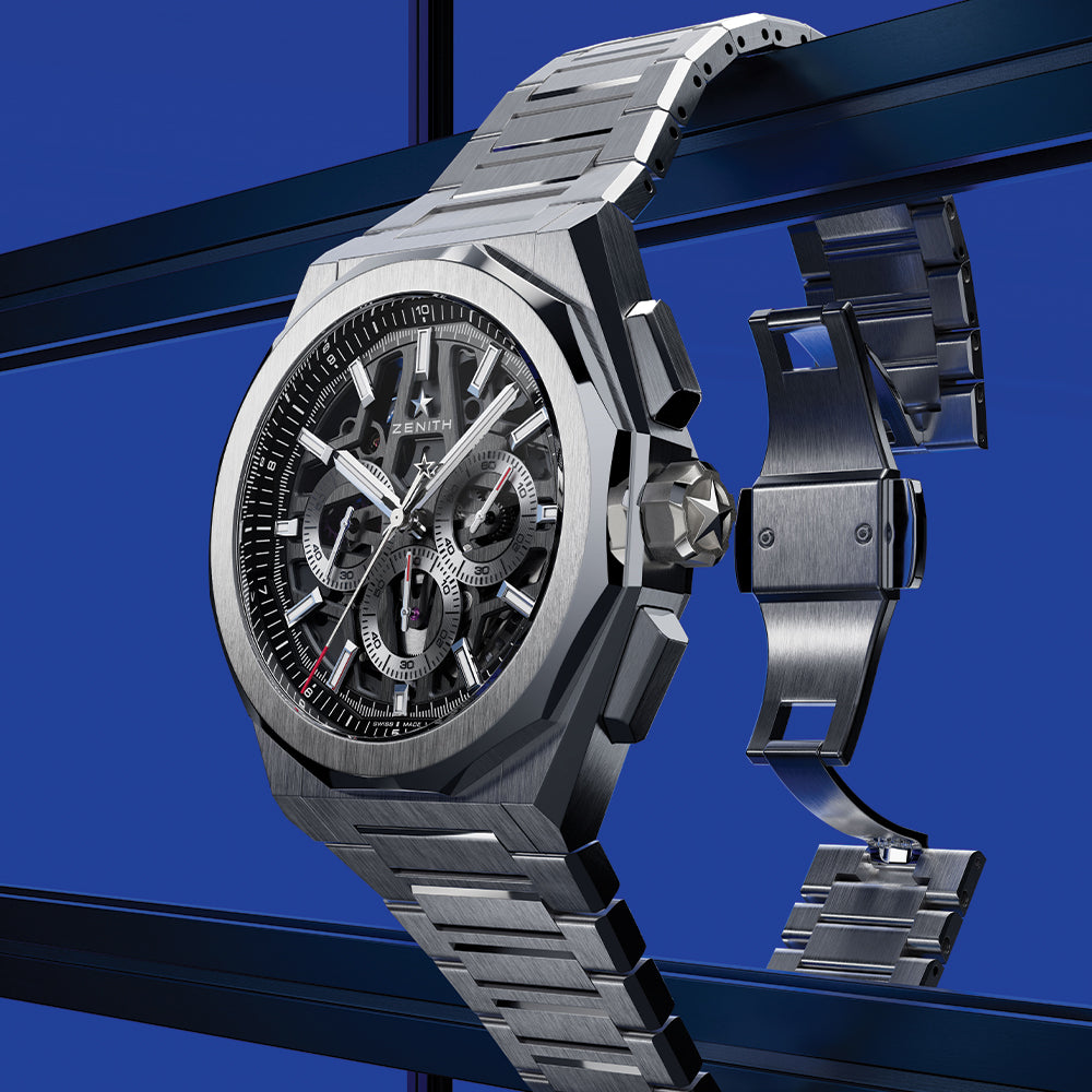 Defy Skyline Chronograph Skeleton 42mm - Black-Toned on Bracelet
