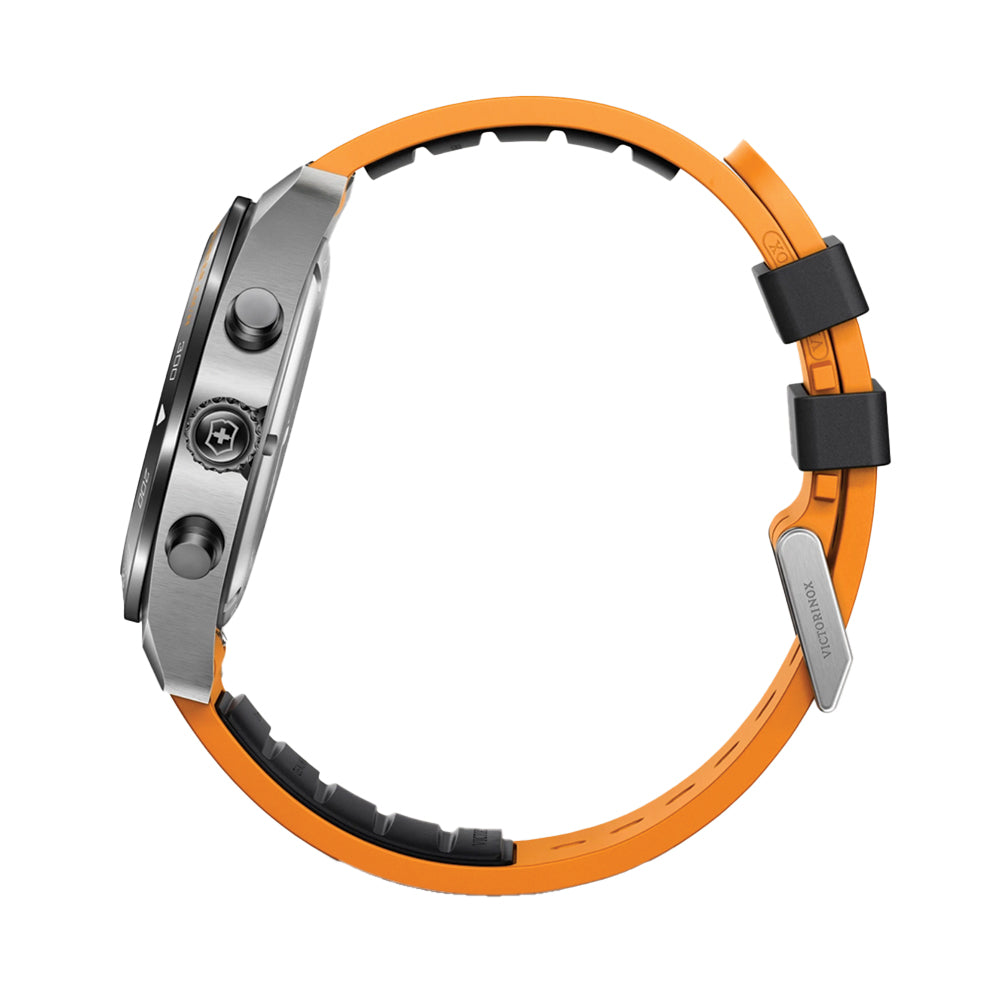 Swiss Army Chrono Quartz 42mm - Black on Black and Orange Rubber Strap