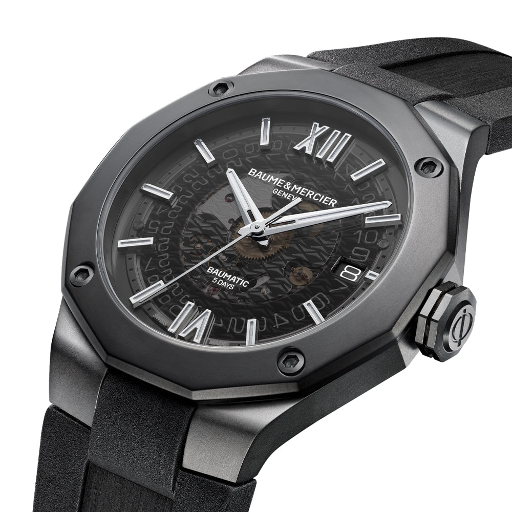 Riviera 10617 Baumatic COSC Certified 42mm - Black on Rubber Strap