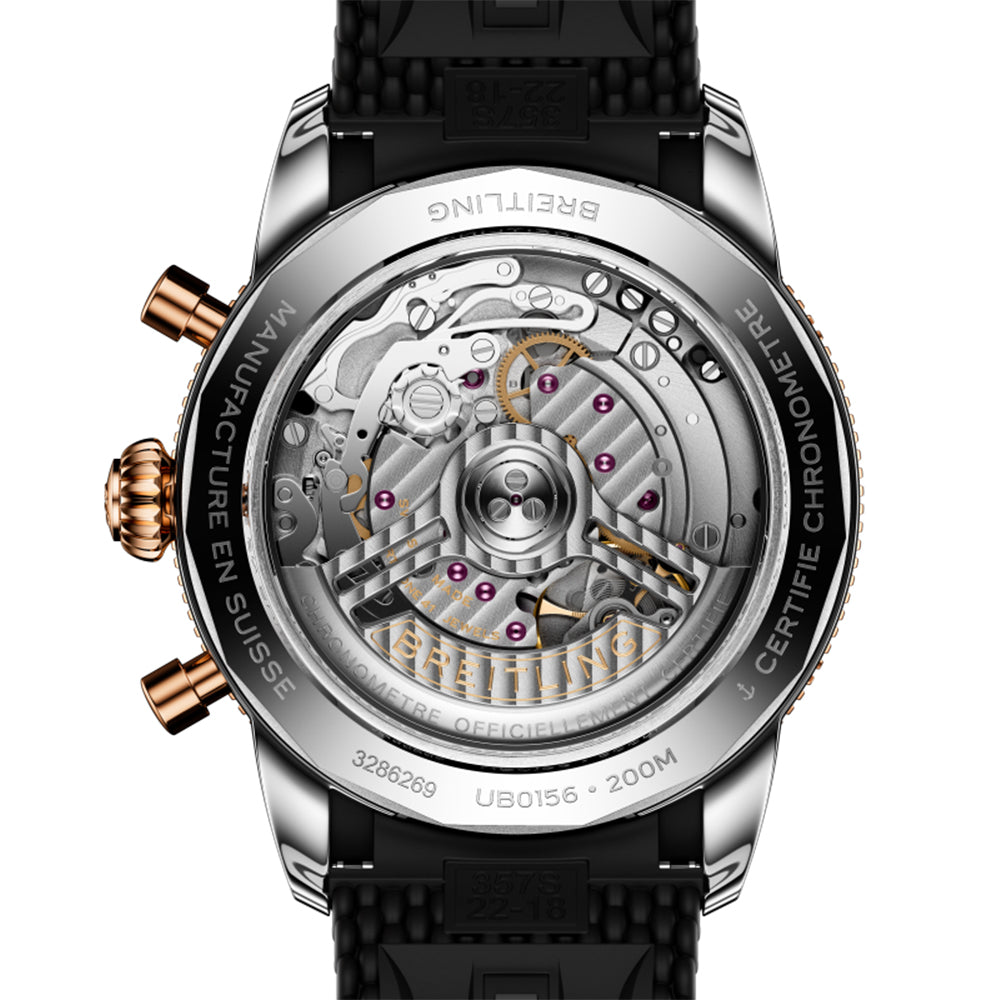 Superocean Heritage B01 Chronograph Steel & 18K Red Gold 42mm - Black on Rubber Strap