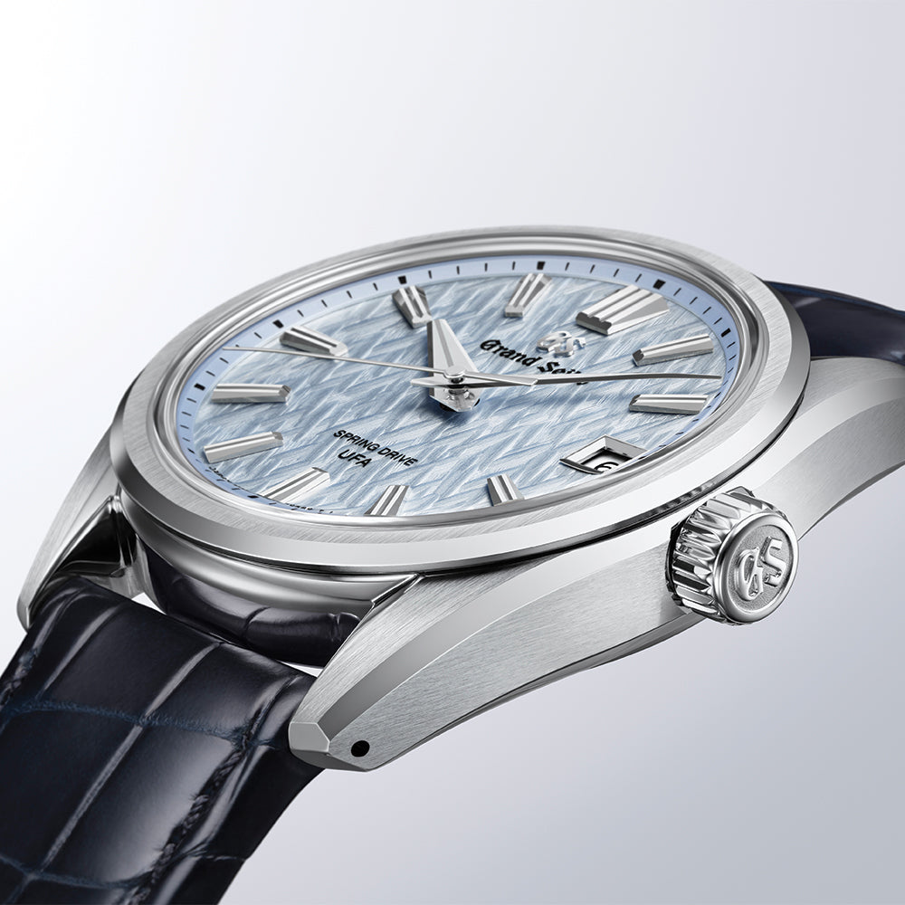 SLGB001 Evolution 9 Spring Drive UFA Platinum 950 37mm - Light Blue on Leather Strap