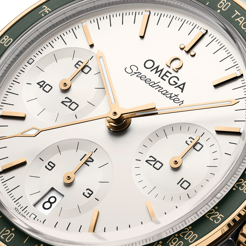 Speedmaster Chronograph Two-Tone 18K Moonshine™ Gold and Steel 38mm - Opaline Silvery on Bracelet