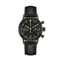 American Classic Intra-Matic Auto Chrono PVD 40mm - Black on Leather Strap with Yellow Detailing