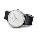 Max Bill Automatic Sapphire Crystal 38mm - White on Leather Strap