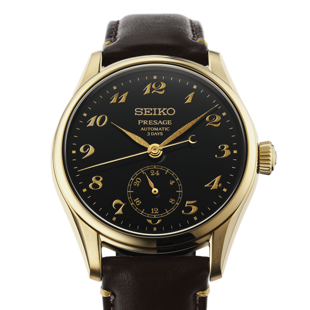 HCC006 Presage Classic Yellow Gold PVD 39.6mm - Black on Leather Strap