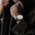 Master Moonphase 40mm - Silver "Barleycorn" on Leather Strap