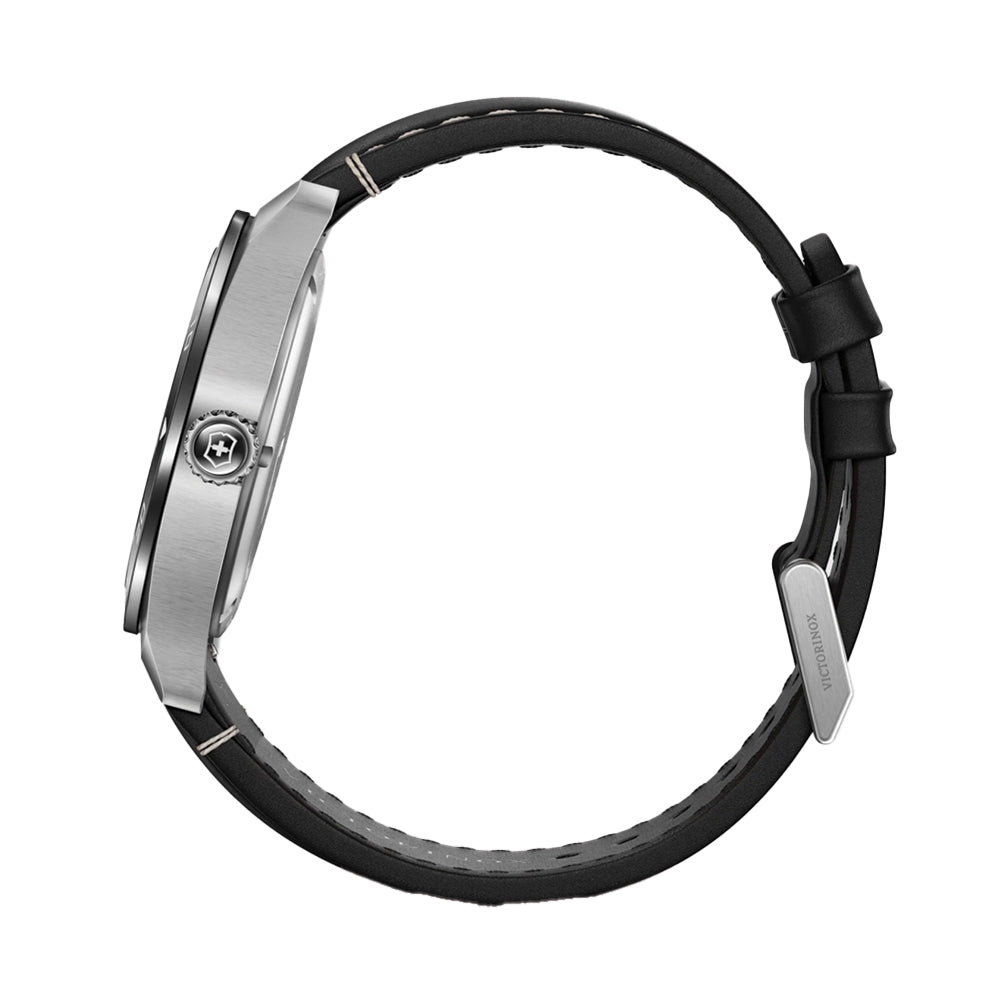Swiss Army Quartz 42mm - Black on Black Leather Strap