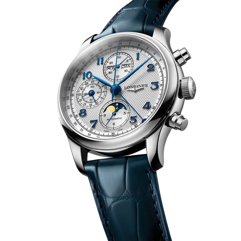 Master Chrono Moonphase 41mm - Silver on Leather Strap