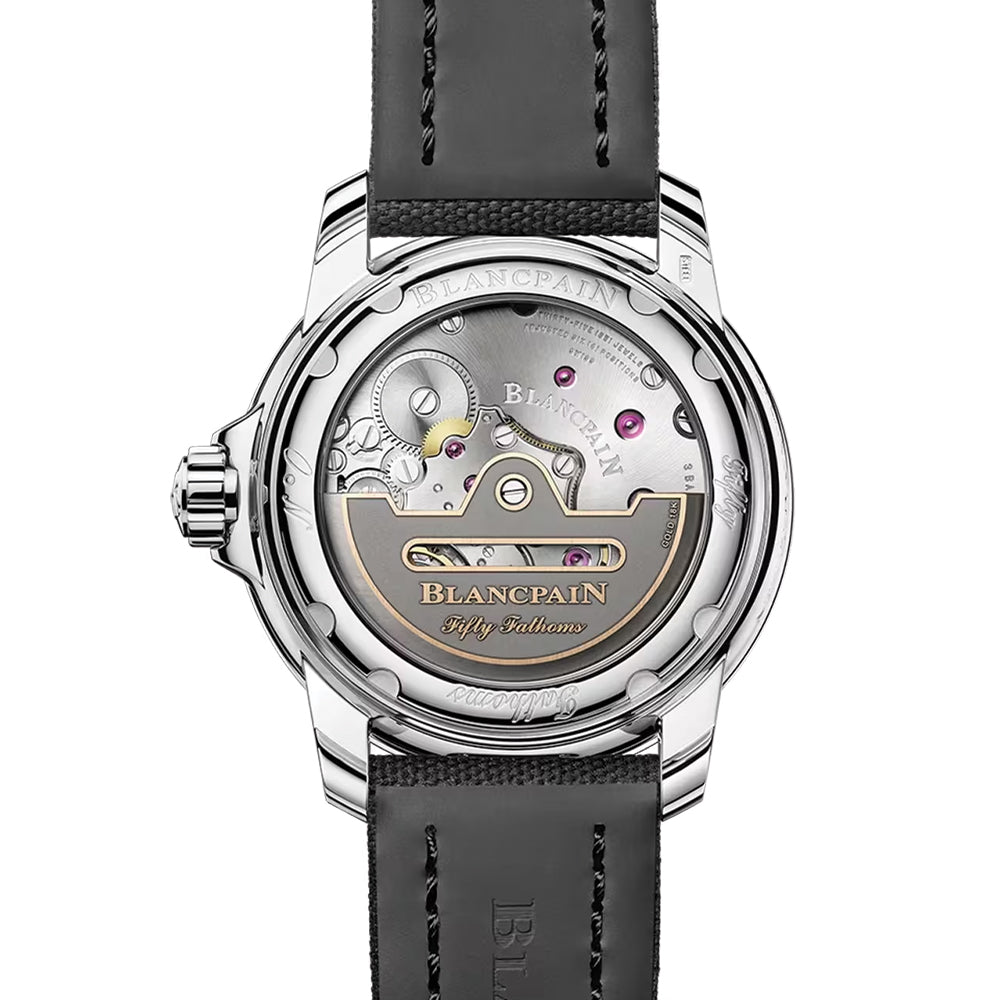 Fifty Fathoms Automatique Steel 42.3mm - Black on Sail-Canvas Strap
