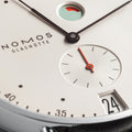 Metro 37mm - White Silver-Plated on Leather Strap