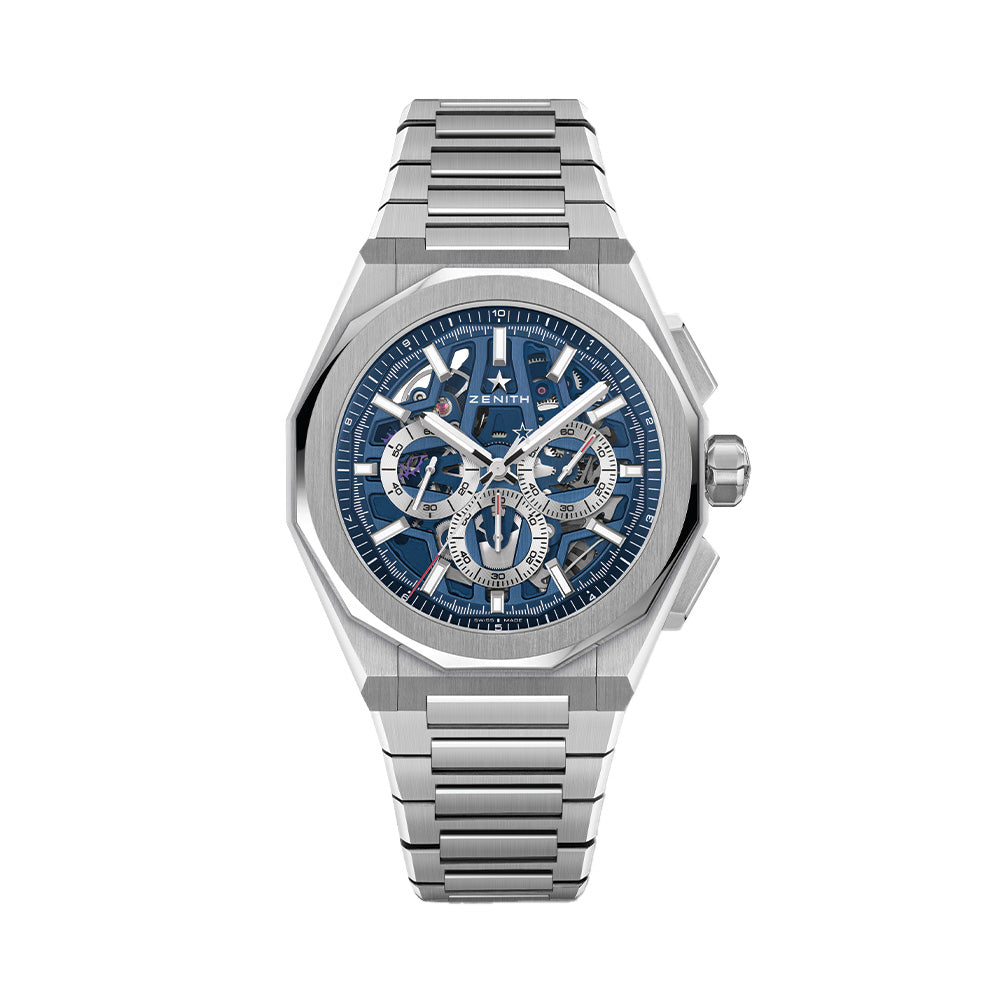 Defy Skyline Chronograph Skeleton 42mm - Blue on Bracelet