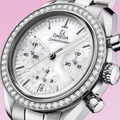 Speedmaster Chronograph 38mm - White, Mother-of-Pearl, Diamond-Set Bezel on Bracelet
