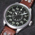 Pilot Watch Basic Aachen 39mm - Black on Leather Strap