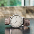 Villeret Ultraplate 38mm - Gold-Toned Opaline on Leather Strap