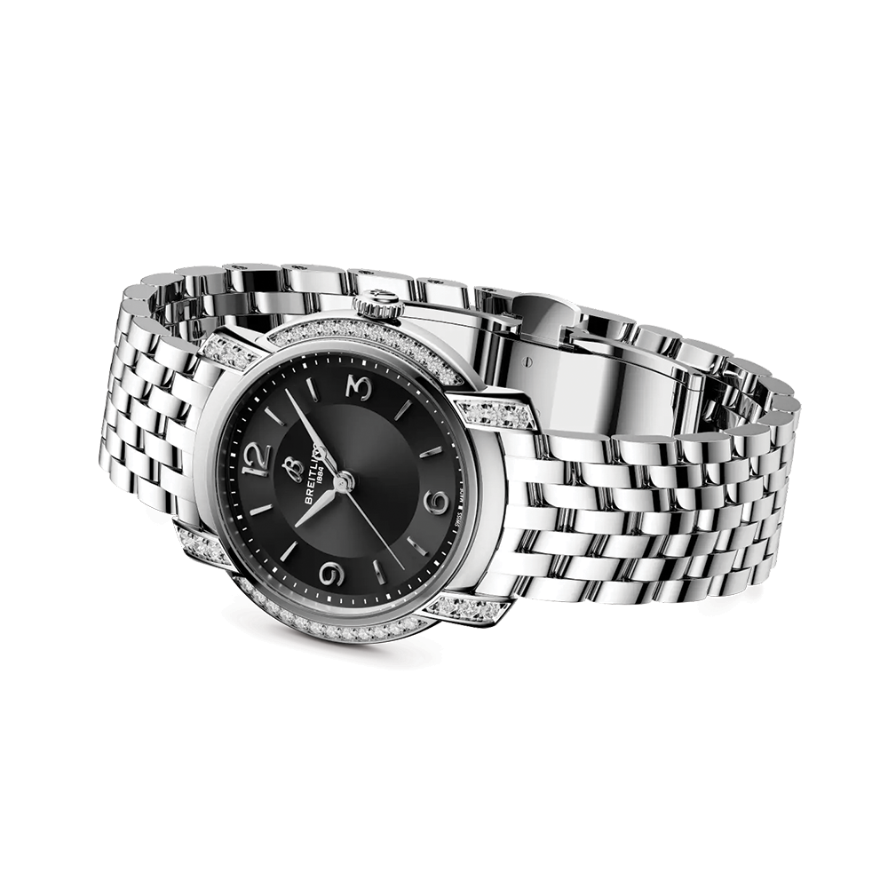 Lady Premier 32mm - Black w/ Diamonds on Bracelet