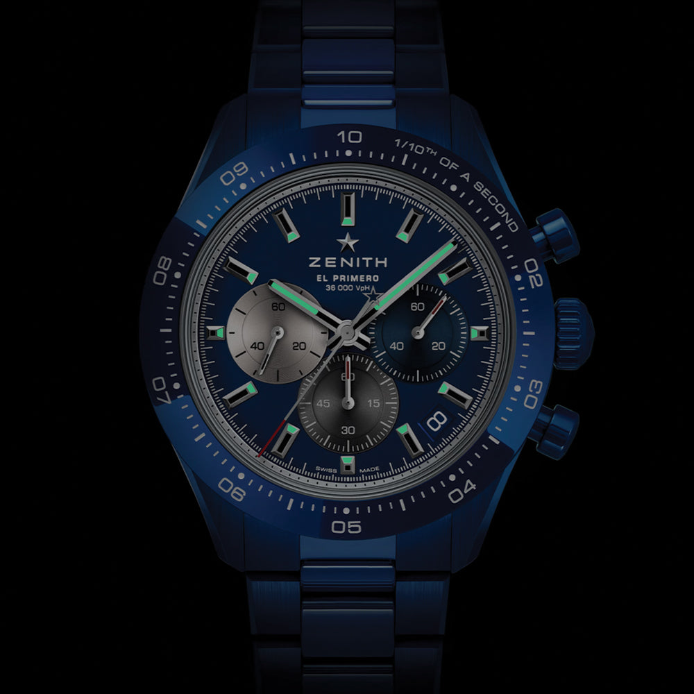 Chronomaster Sport 160th Anniversary Edition Ceramic 41mm - Blue on Bracelet w/ Extra Rubber Strap
