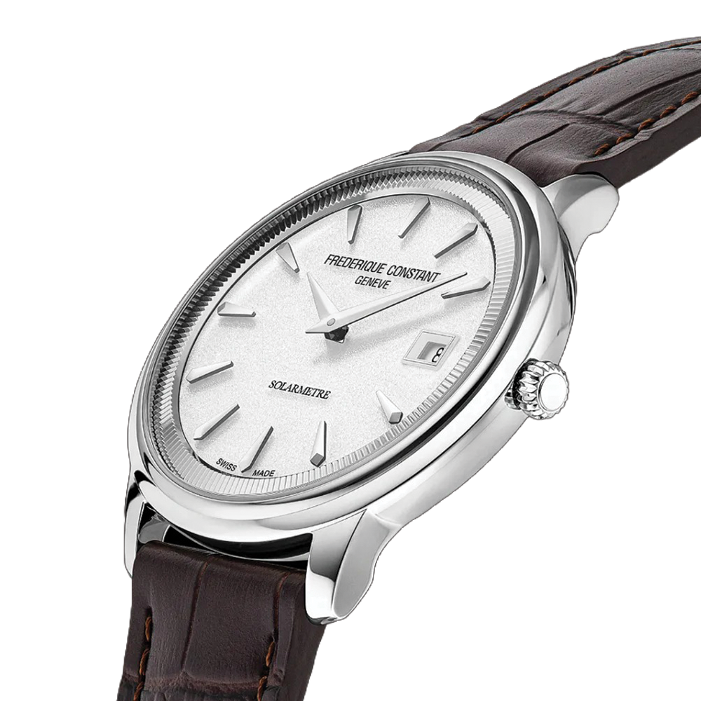 Classics Moneta Solarmetre 39mm - White on Leather Strap