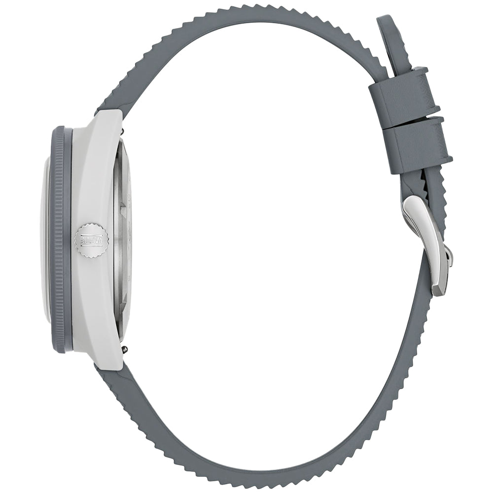 Snorkel Great White Shark 41mm - White on Rubber Strap