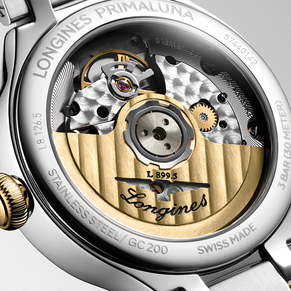 Primaluna Moonphase Two-Tone 34mm - Silver on Bracelet