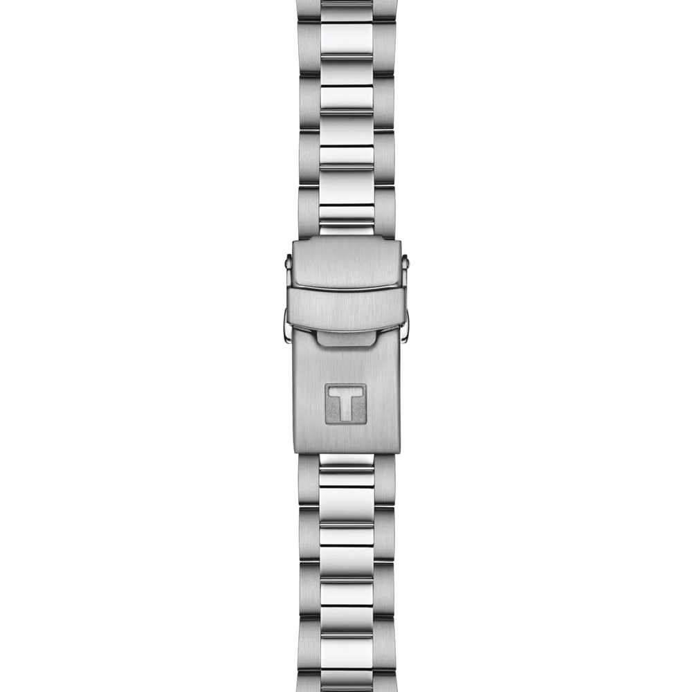 Stainless steel bracelet with deployment clasp for a Tissot Seastar 1000 Quartz watch.