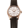 HCC008 Presage Classic Series Limited Edition Pink Gold Plated 38mm - Silver on Leather Strap