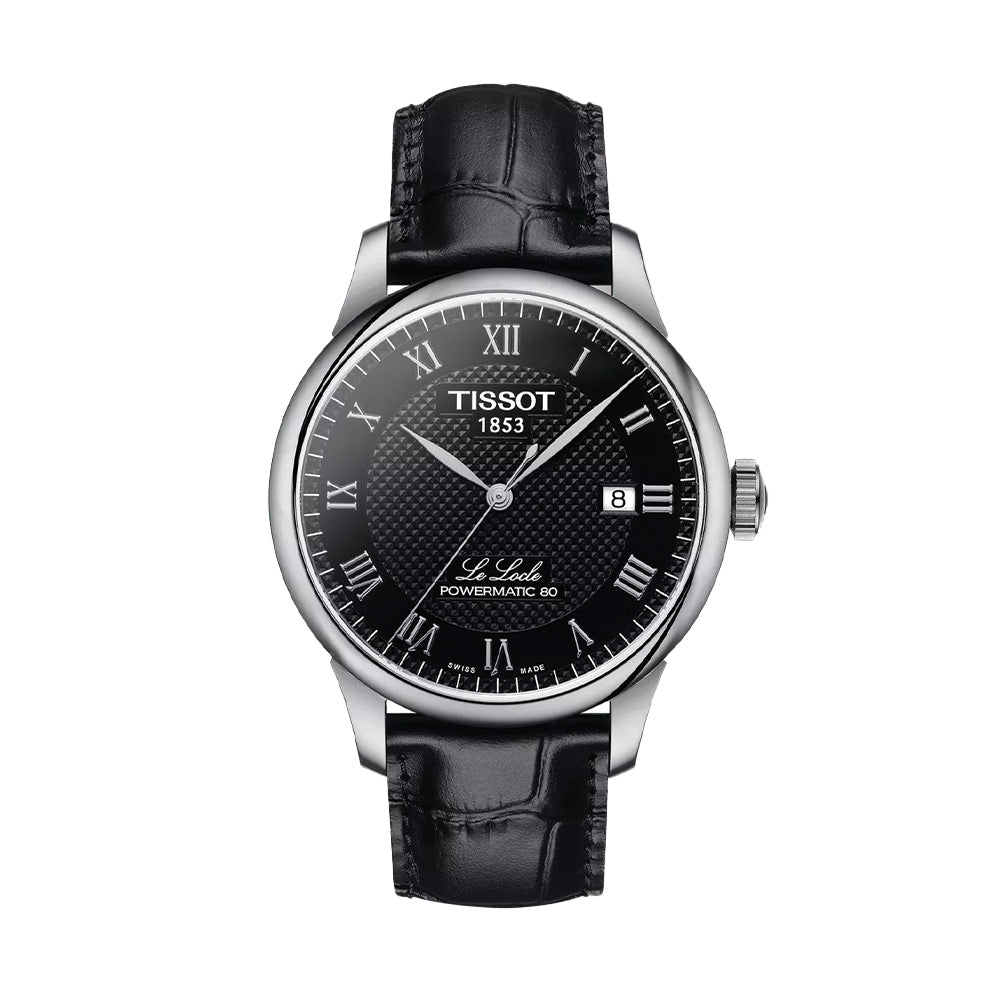 Le Locle Powermatic 80 39.3mm - Black on Leather Strap