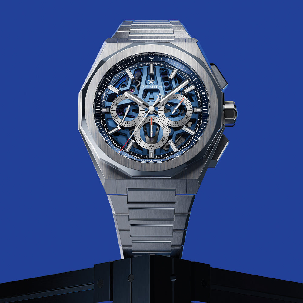 Defy Skyline Chronograph Skeleton 42mm - Blue on Bracelet
