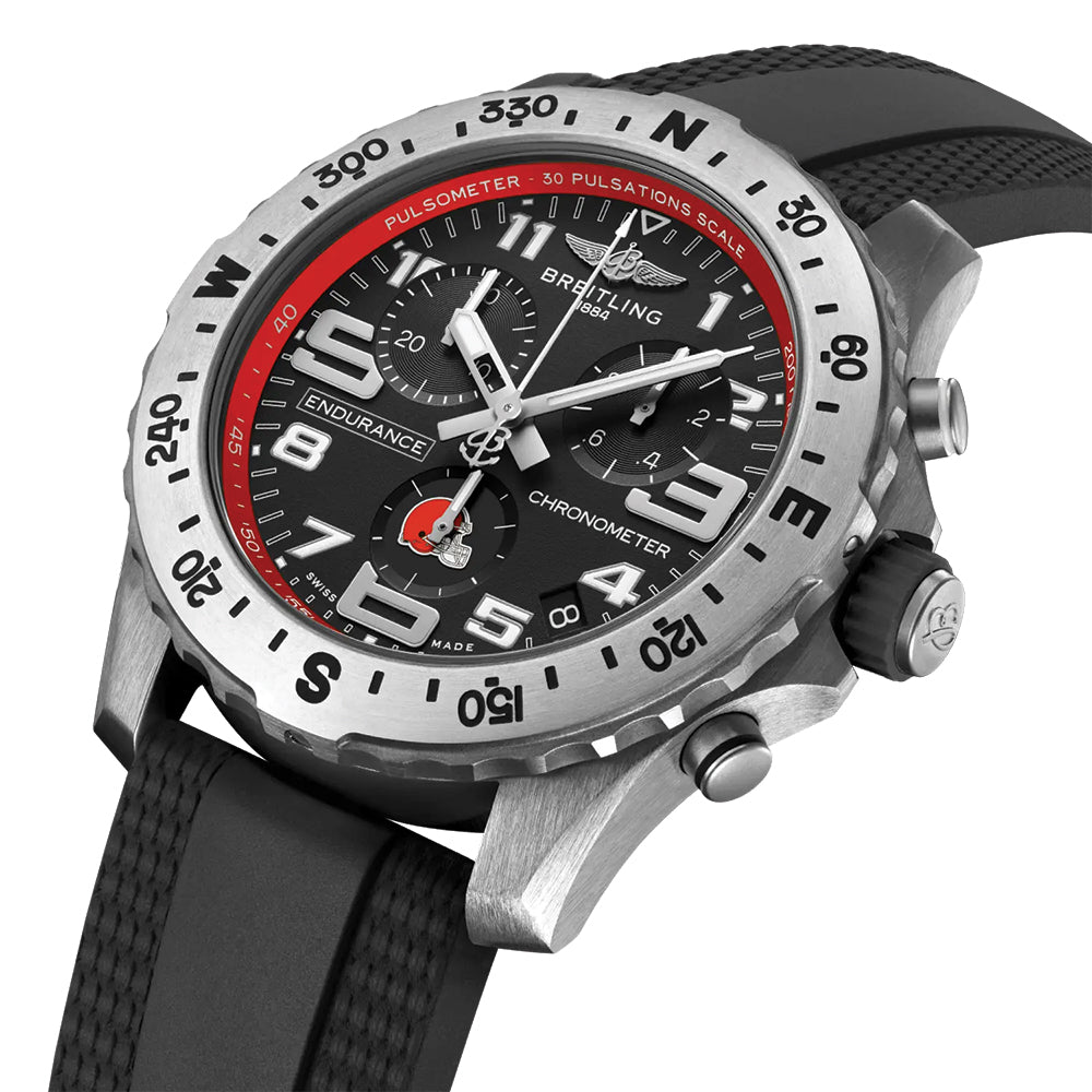 Endurance Pro Browns Limited NFL Edition Titanium 44mm - Black on Rubber Strap