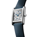 Mini DolceVita Quartz 29mm - Snow-Set, White, Mother-of-Pearl on Leather Strap