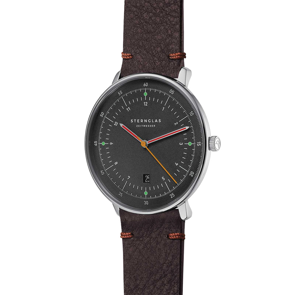 Hamburg Quartz 42mm - Grey on Leather Strap