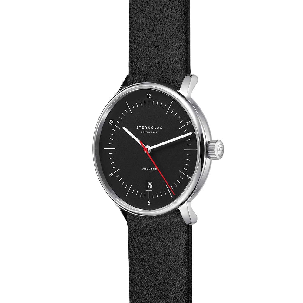 Naos Automatic 38mm - Black on Leather Strap
