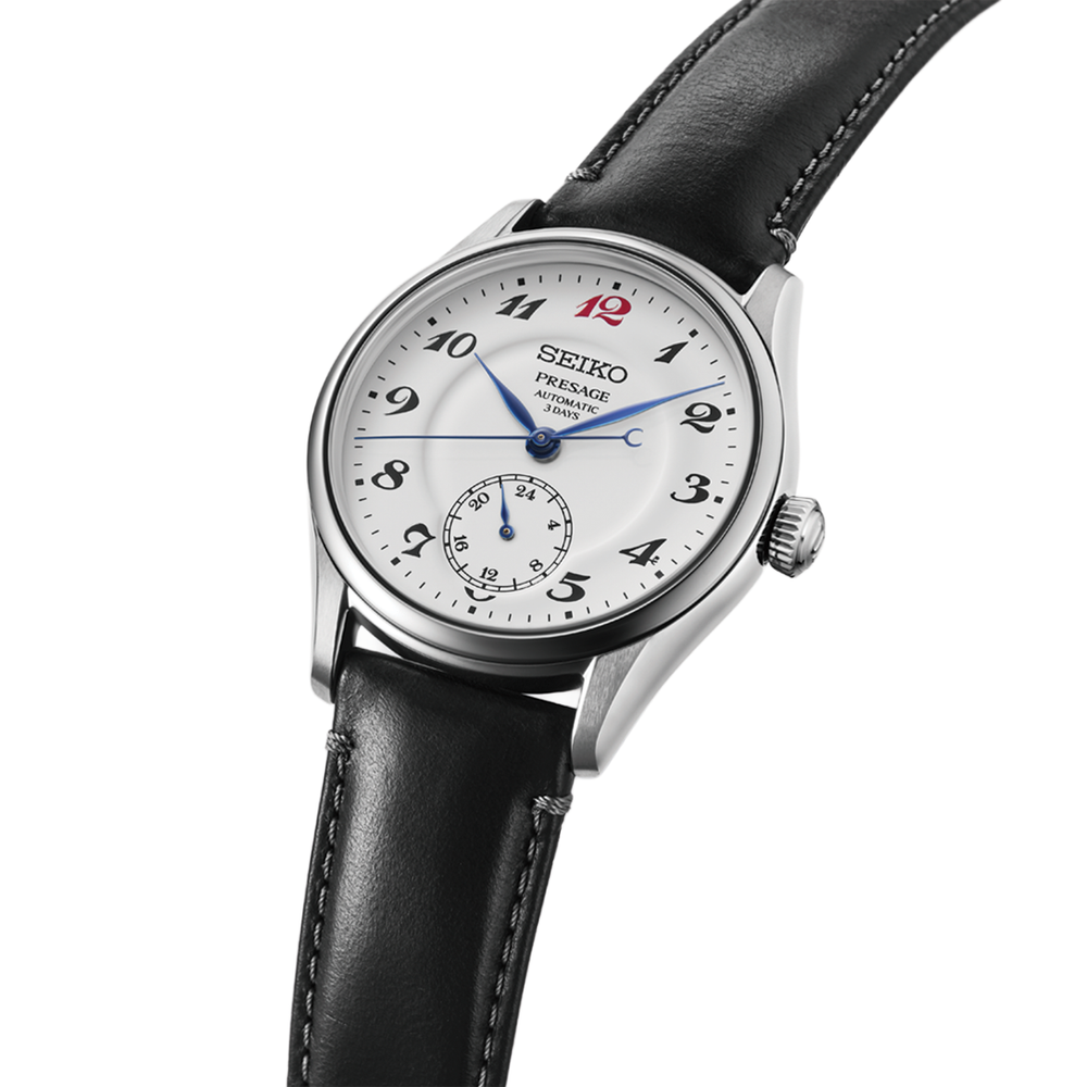 HCC005 Presage Classic 39.6mm - White on Leather Strap