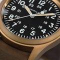 Khaki Field Mechanical Bronze 38mm - Black on One-Piece Leather Strap