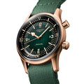 Legend Diver Bronze 42mm - Green on Leather Strap w/ Extra Fabric Strap