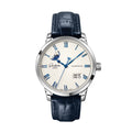 Senator Excellence Panorama Date Moon Phase 40mm - Silver on Leather Strap