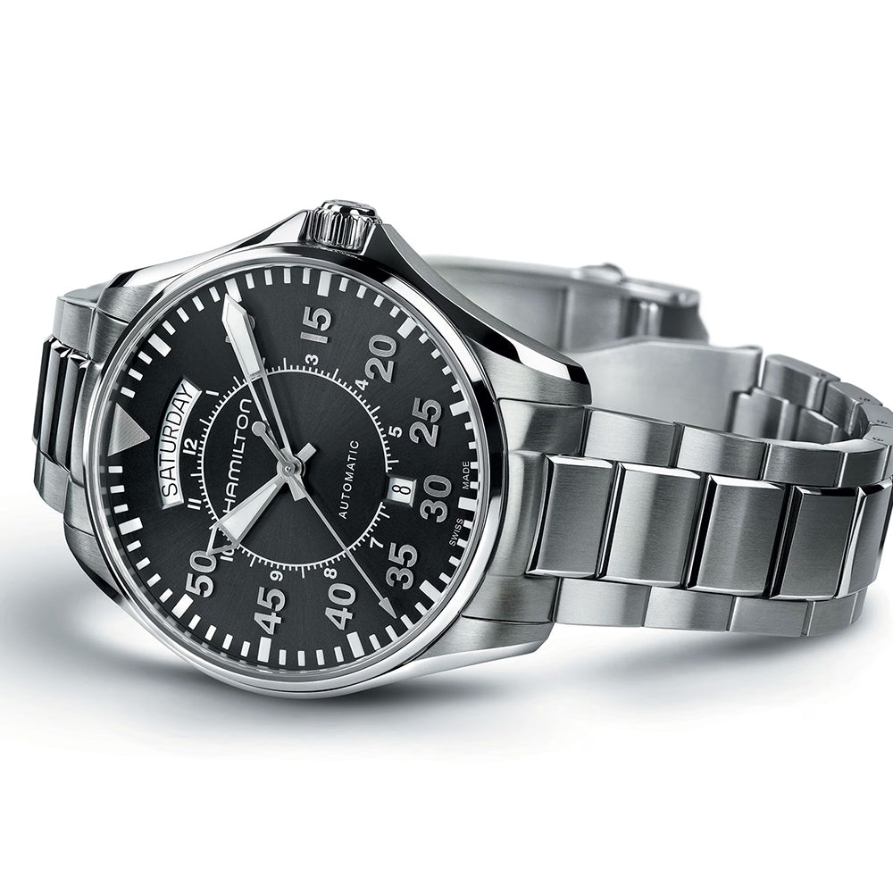 Khaki Aviation Pilot Day Date Auto 42mm - Black on Bracelet