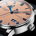 Senator Excellence Panorama Date Moon Phase 40mm - Frosted Copper on Leather Strap