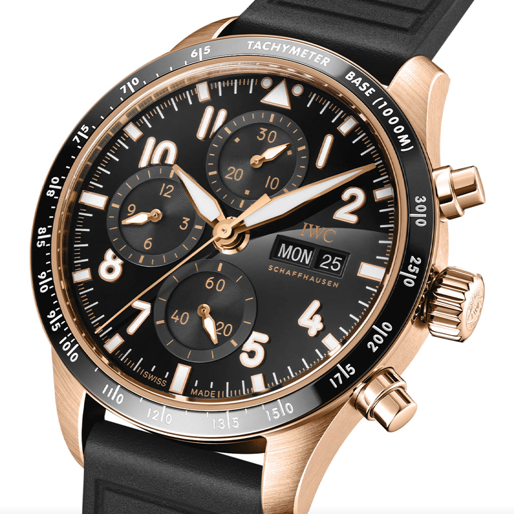 Pilot’s Watch Performance Chronograph 18K 5N Gold Case 41mm - Black on Rubber Strap