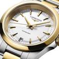 Conquest Quartz Yellow PVD Two-Tone 34mm - White on Bracelet