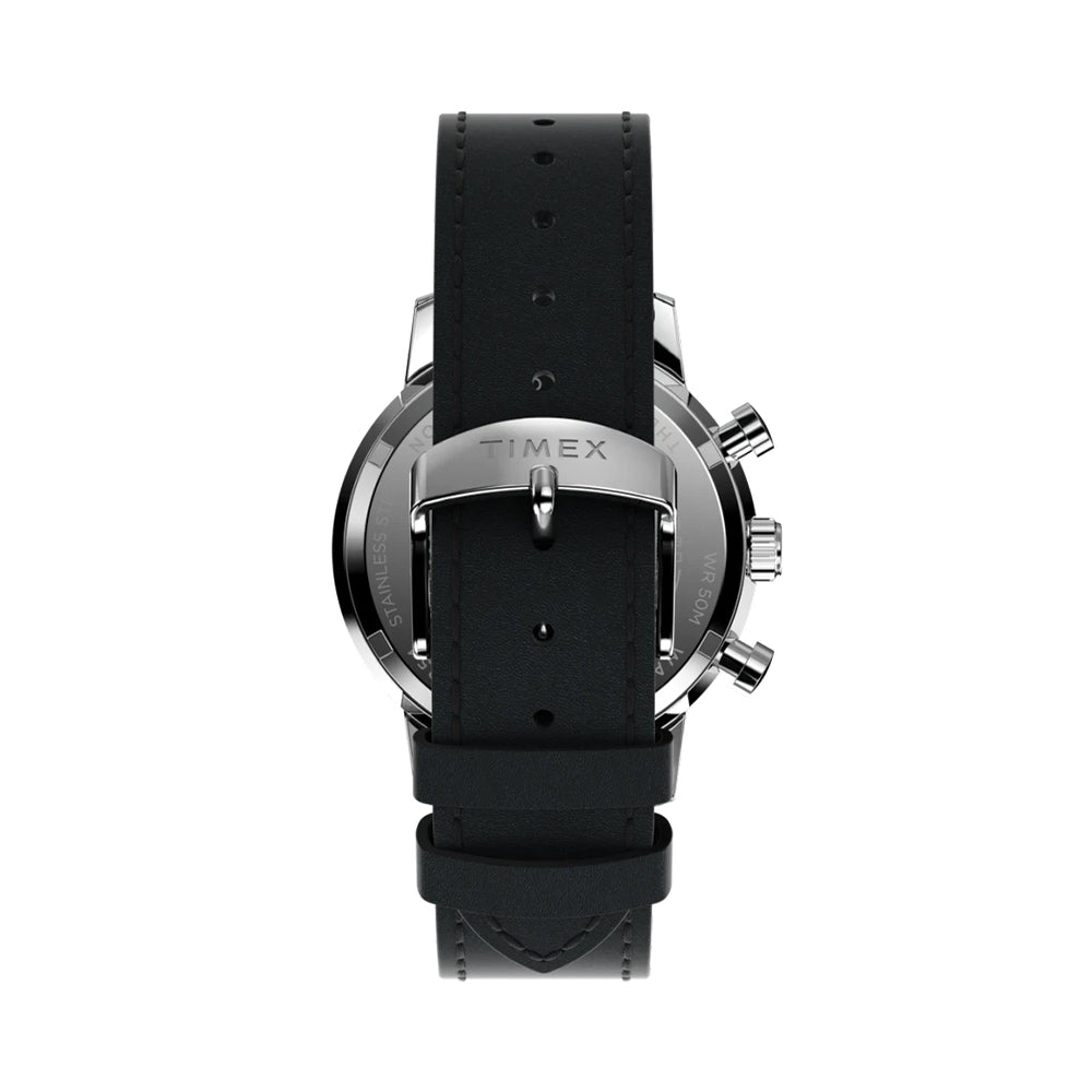 Marlin® Chronograph Tachymeter 40mm - Silver on Leather Strap