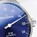 №03 43mm - Blue on Leather Strap