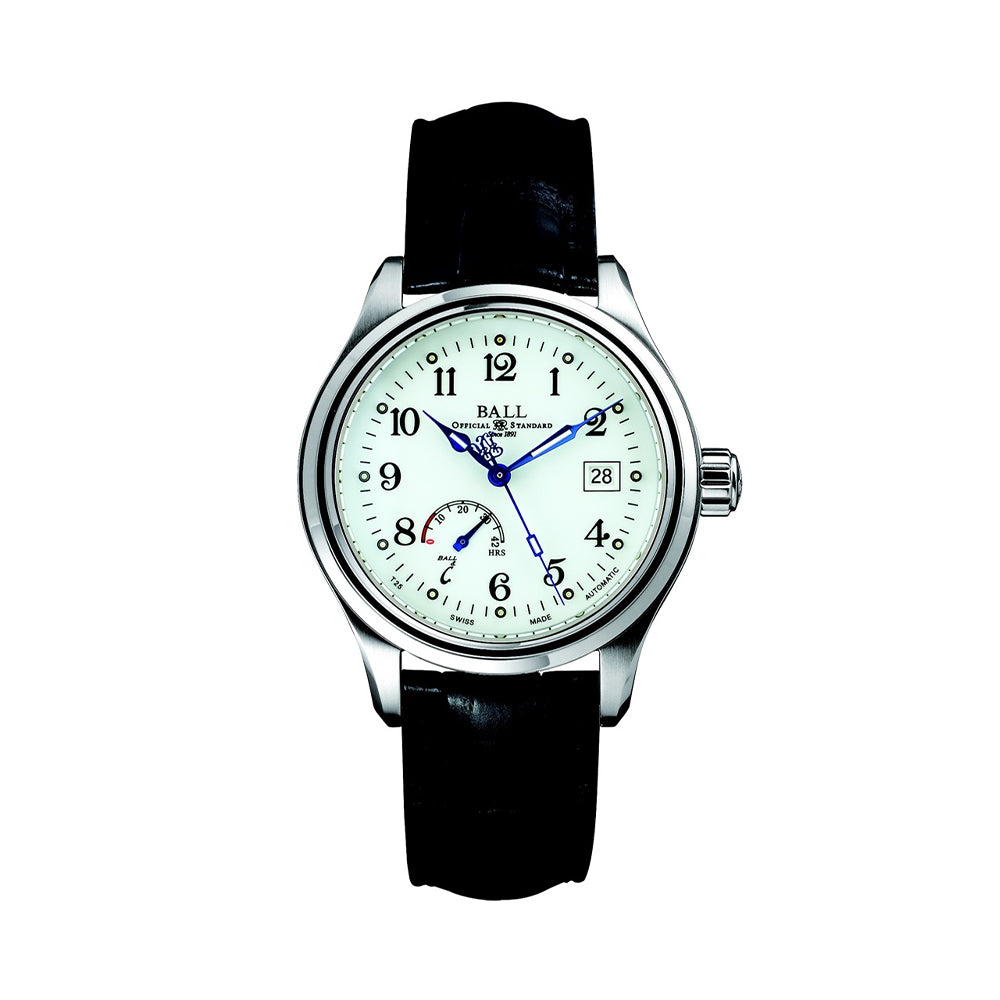 Trainmaster Power Reserve 41mm - White on Leather Strap